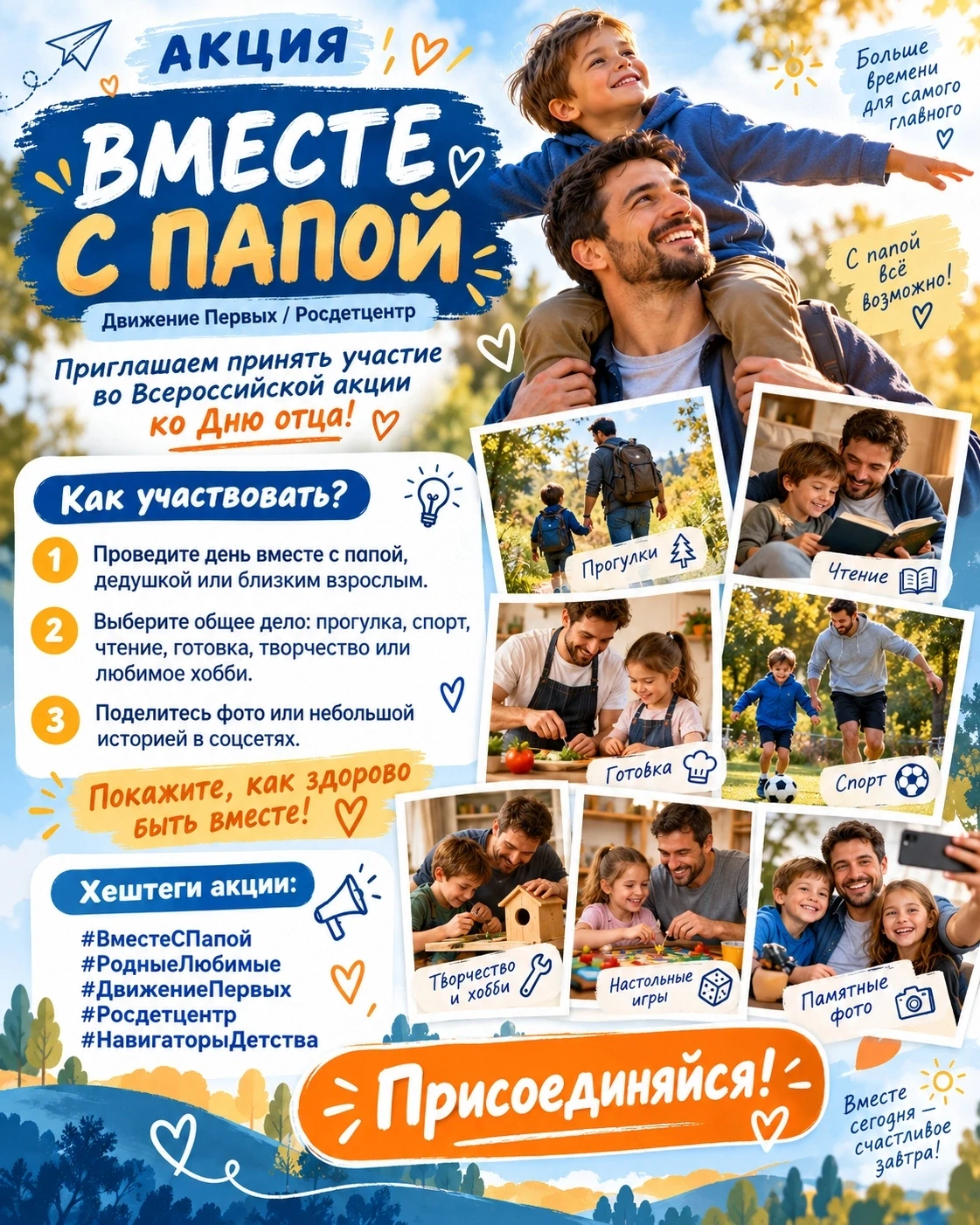 👨‍👧‍👦💙 ВСЕРОССИЙСКАЯ АКЦИЯ «ВМЕСТЕ С ПАПОЙ»