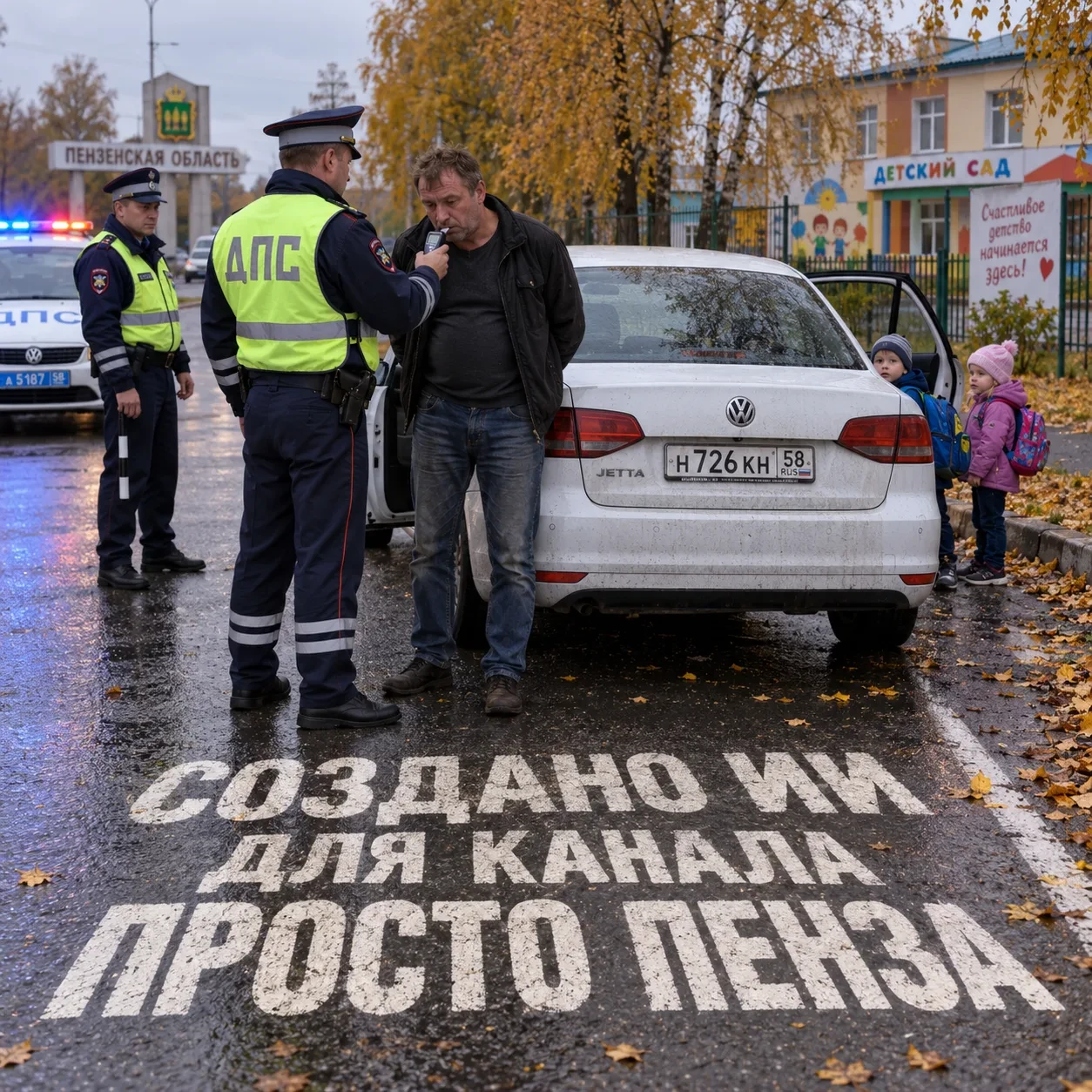 В Пензенской области задержали пьяного водителя, который вёз детей в сад и школу