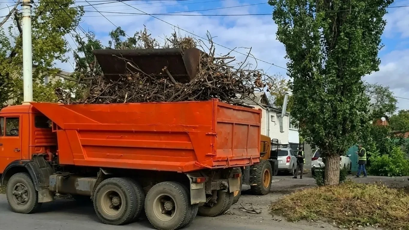 🚧 В Новочеркасске наводят порядок после обрезки деревьев