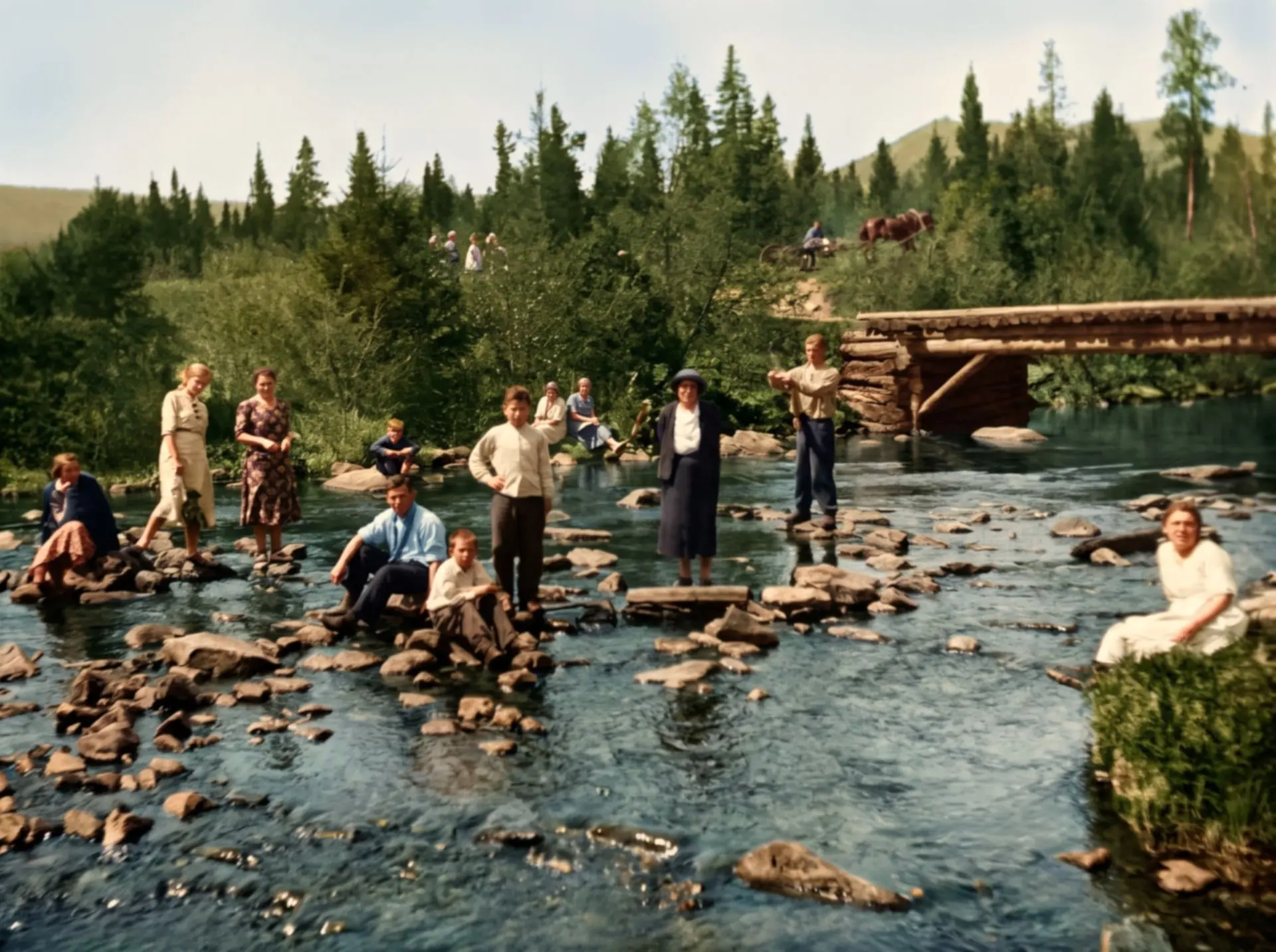 Учителя на отдыхе в окрестностях Златоуста. Фото 1926-1927 гг.