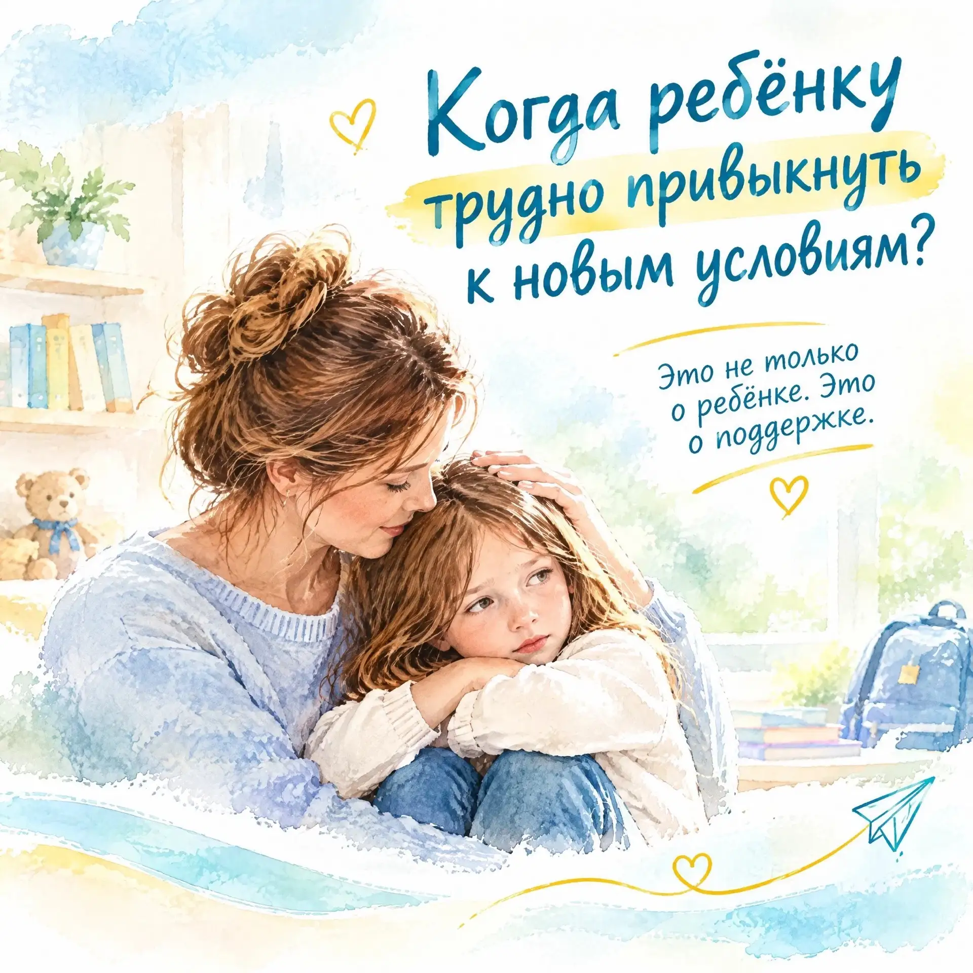 Когда ребёнку трудно привыкнуть к новым условиям, родители обычно стараются помочь. Объ...