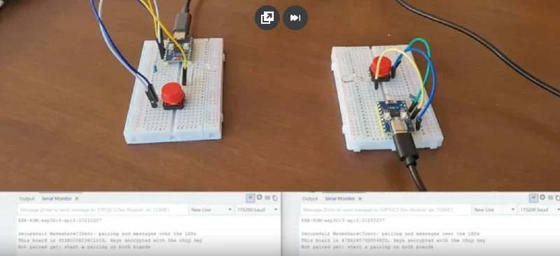 Как безопасно связать две ESP32 через обычный светодиод