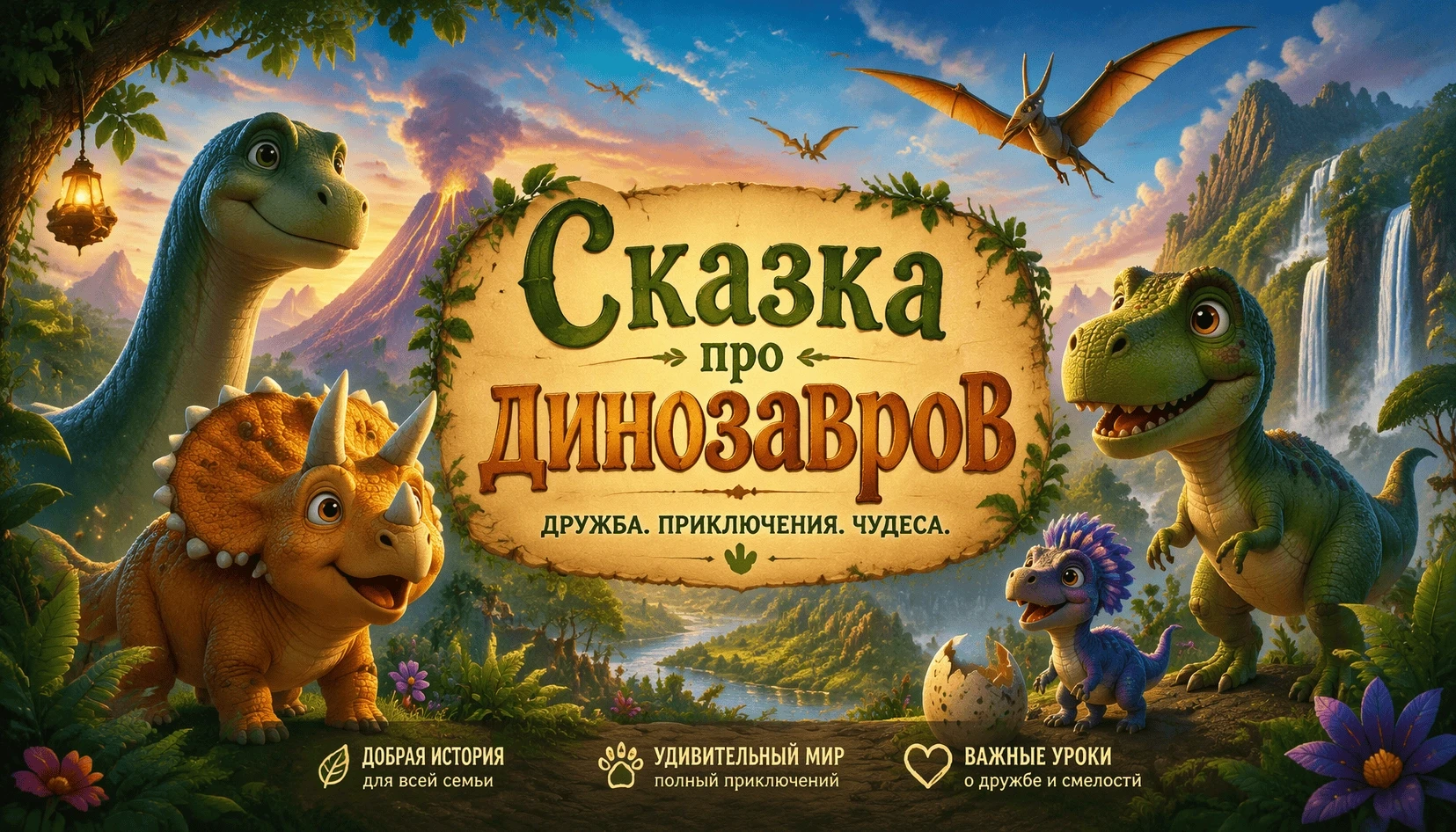 Сказка про динозавров
