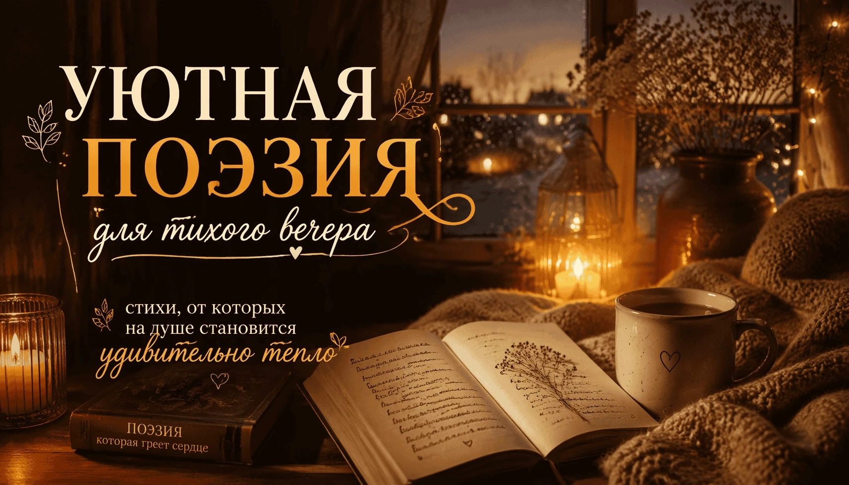 Уютная поэзия для тихого вечера: стихи, от которых на душе становится удивительно тепло