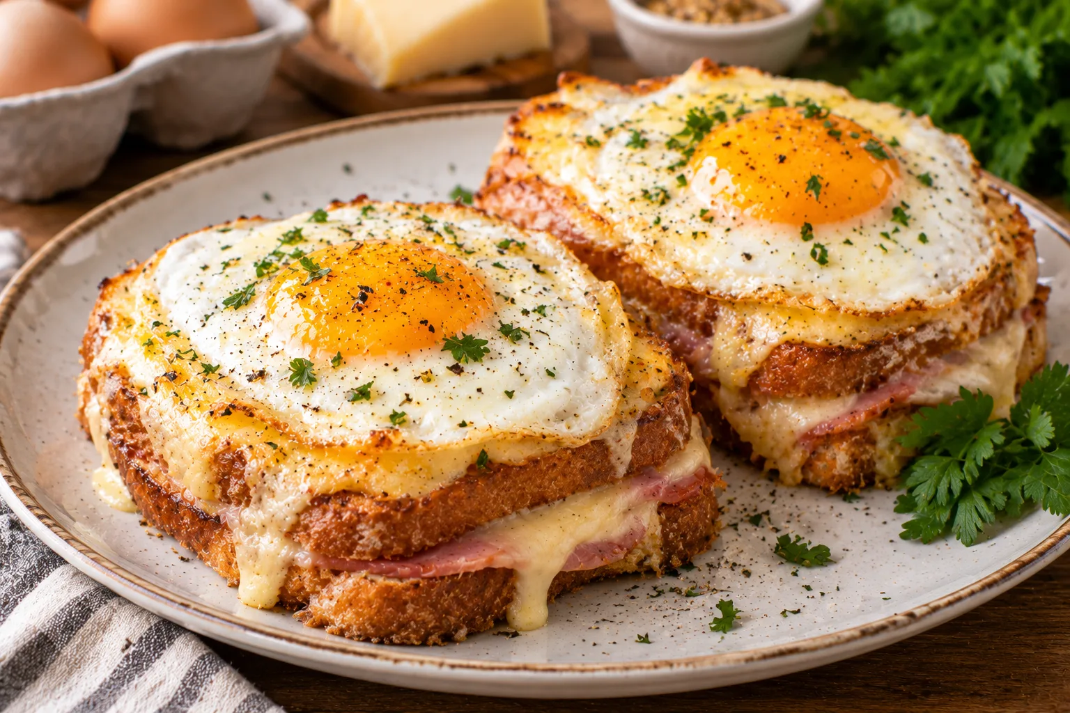 🥪 «КРОК-МАДАМ» — ФРАНЦУЗСКИЙ БУТЕРБРОД С ЯЙЦОМ, КОТОРЫЙ ПОКОРЯЕТ С ПЕРВОГО УКУСА! 🍳