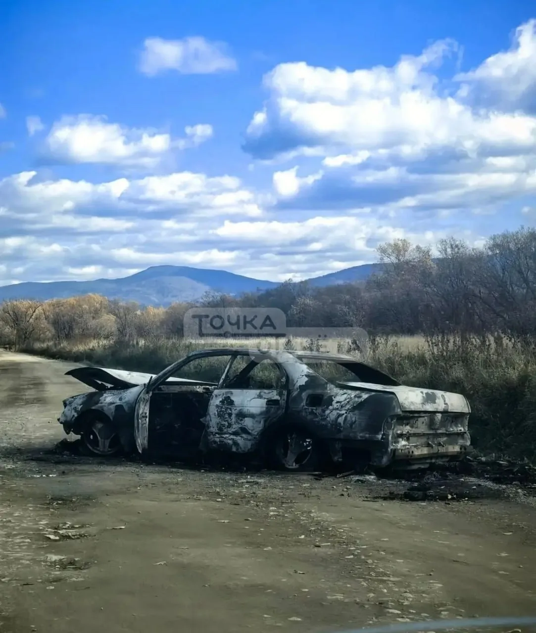 🔥 Чей-то седан сгорел ночью в районе села Ключи