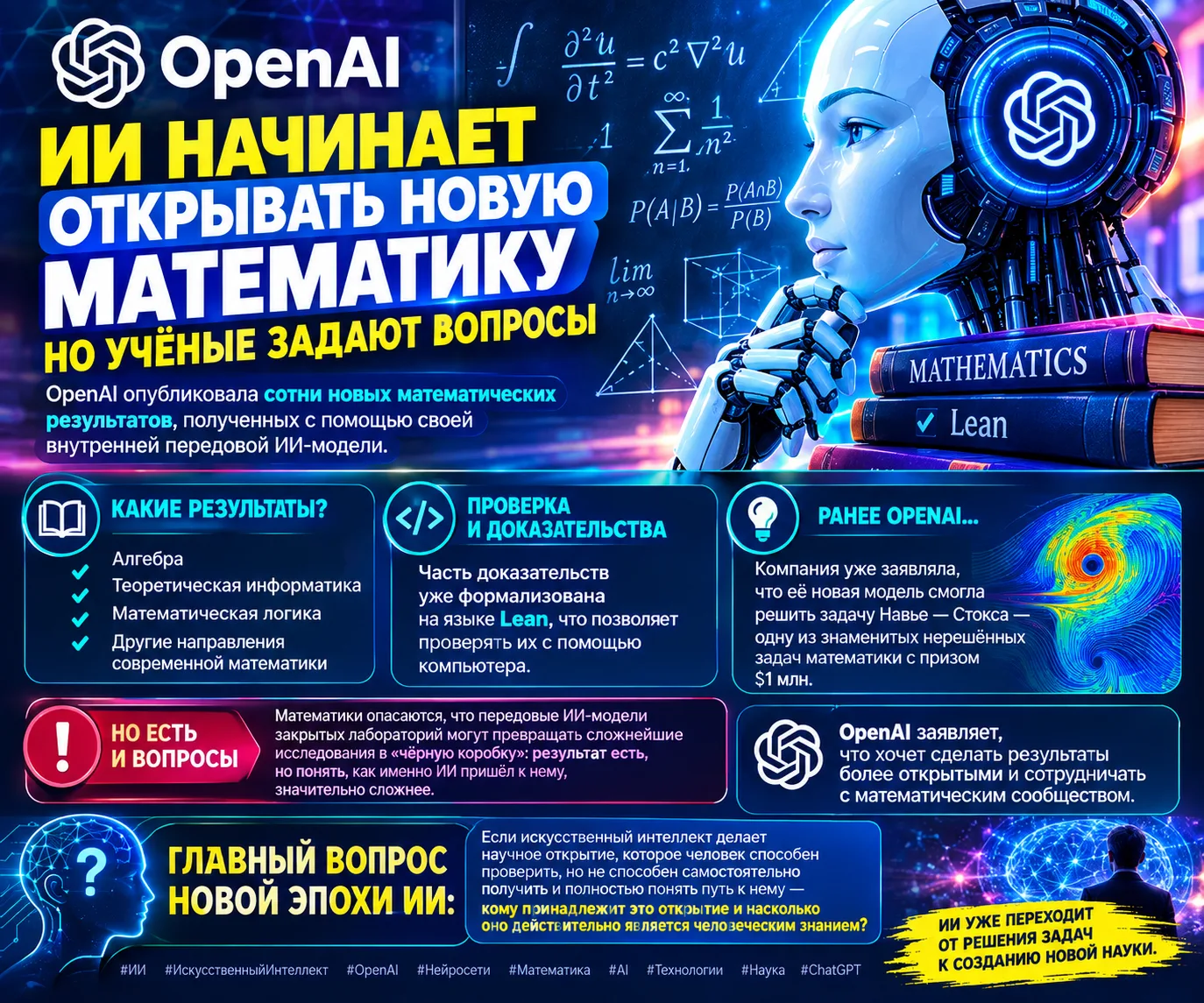 🤖🧠 ИИ НАЧИНАЕТ ОТКРЫВАТЬ НОВУЮ МАТЕМАТИКУ — НО УЧЁНЫЕ ЗАДАЮТ ВОПРОСЫ