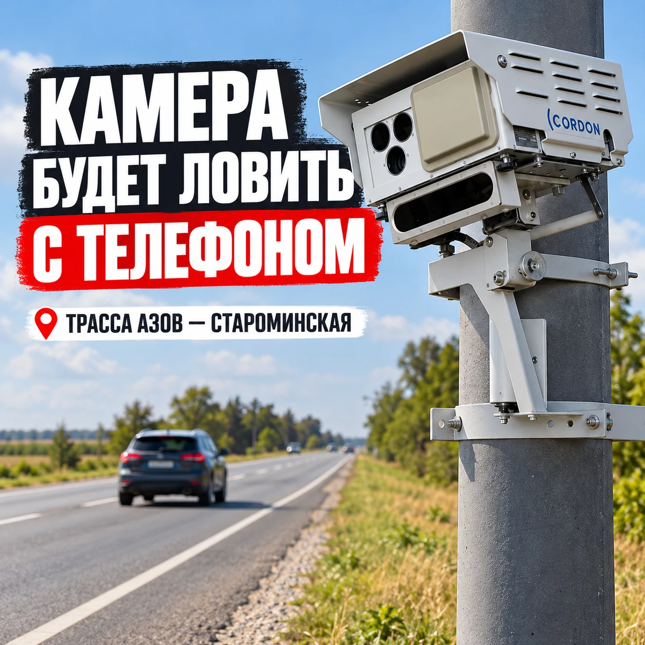 📸 На трассе Азов — Александровка — Староминская модернизируют дорожную камеру: она буд...