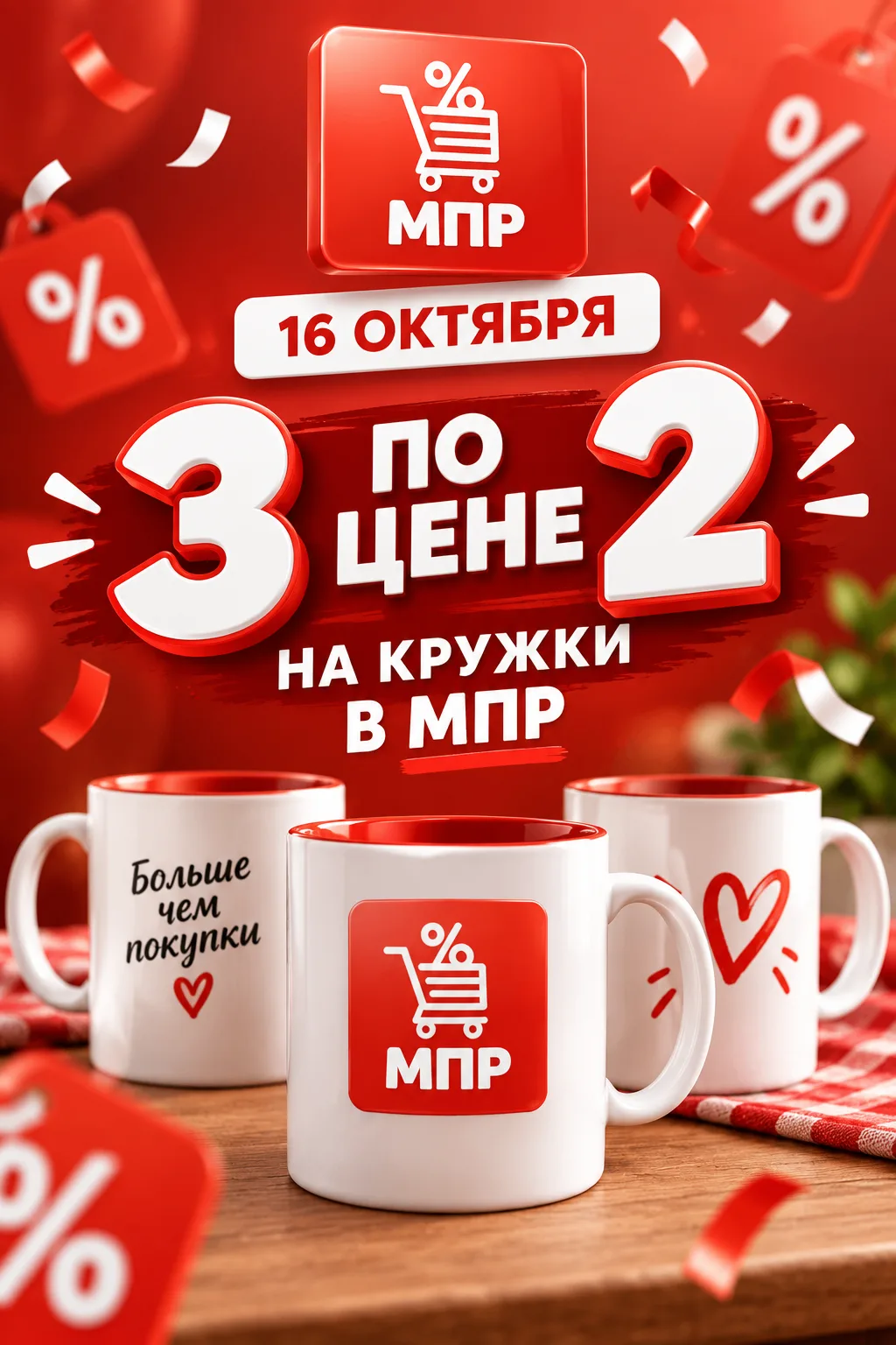 🎉 СРОЧНО В МПР: 3 кружки по цене 2! 🎉✨ ТОЛЬКО 16 ОКТЯБРЯ! ✨