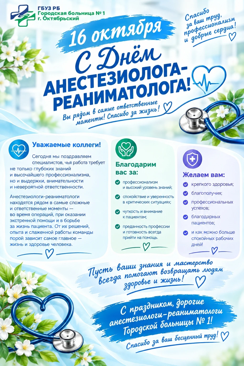 ‼С Днём анестезиолога-реаниматолога!