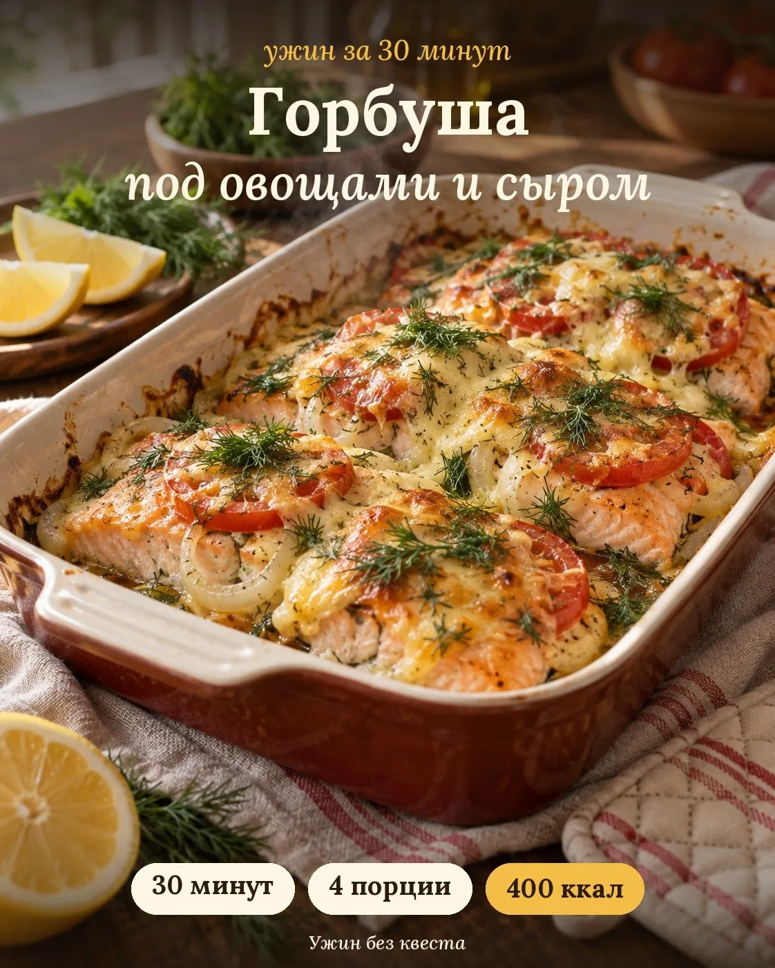 Горбуша в духовке под овощами: сочная, а не сухая 🐟
