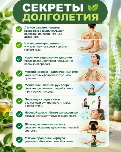🌟 Секреты долголетия: 9 привычек для здоровья