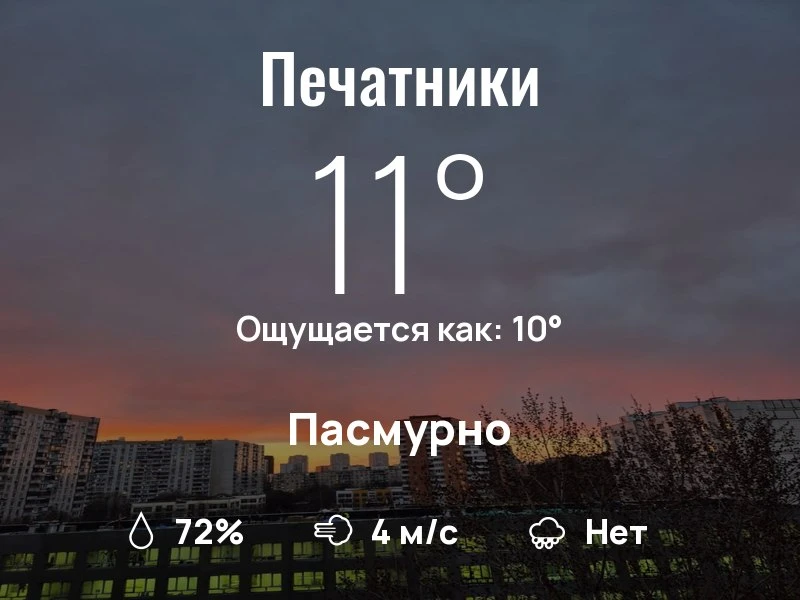 Что с погодой в Печатниках?
