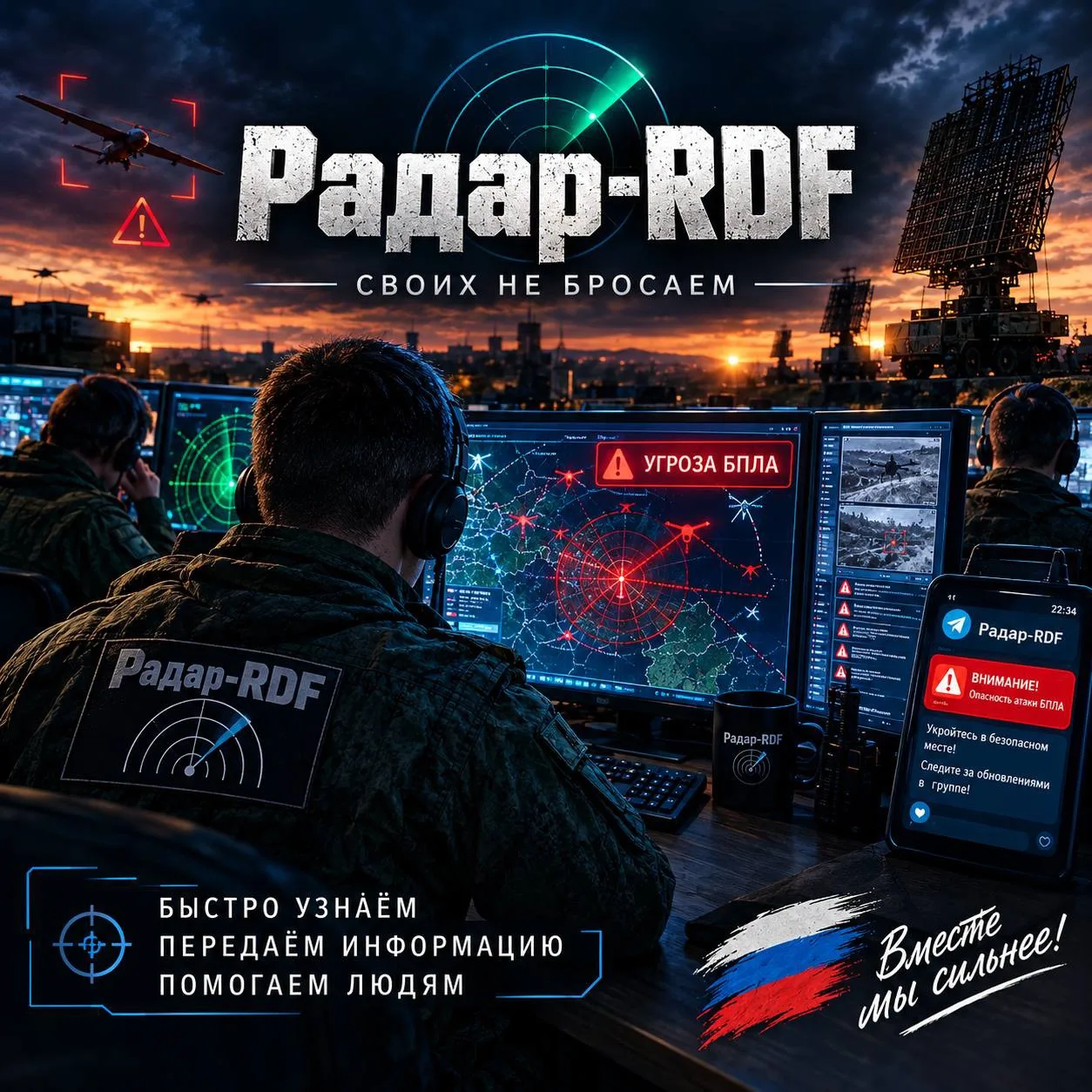 Команда РАДАР-RDF работает 24/7 , следя за всей обстановкой, проверяет и оперативно дон...