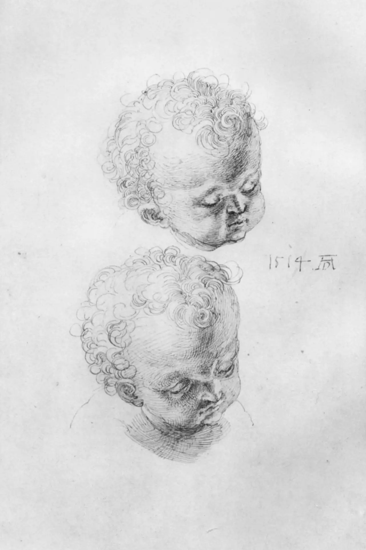 «Этюдный лист с головами детей» (Studienblatt mit Kinderköpfen), 1514 г.