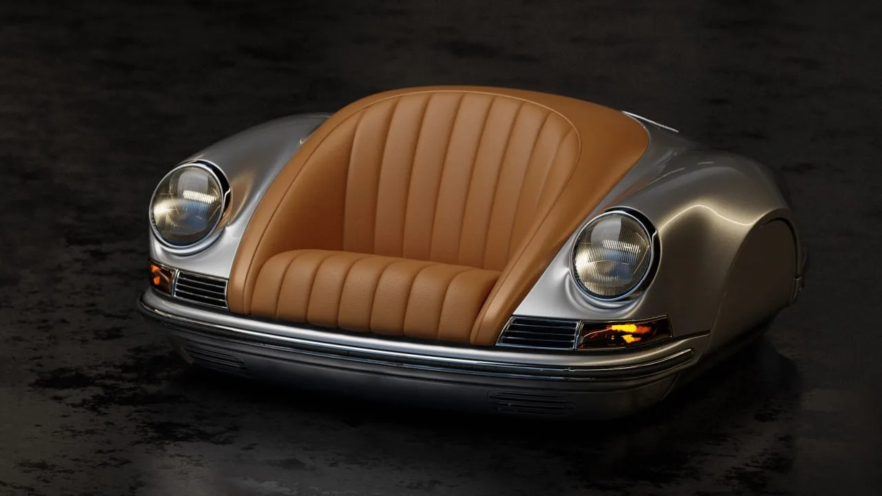 🏎 Porsche превратили в диван с мини-баром за $30 тысяч.