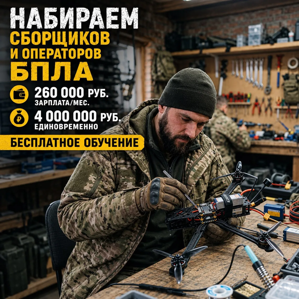 НАБОР ОПЕРАТОРОВ И СБОРЩИКОВ ДРОНОВ