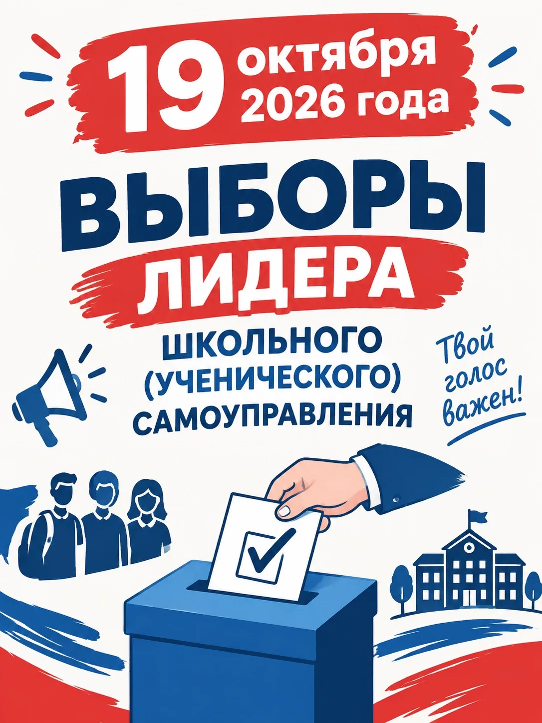 🗳️ 19 ОКТЯБРЯ — ВЫБОРЫ ЛИДЕРА ШКОЛЬНОГО (УЧЕНИЧЕСКОГО) САМОУПРАВЛЕНИЯ!