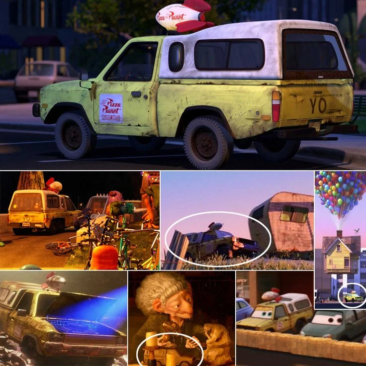 Грузовичок Pizza Planet появляется почти во всех мультфильмах Pixar (кроме «Суперсемейк...