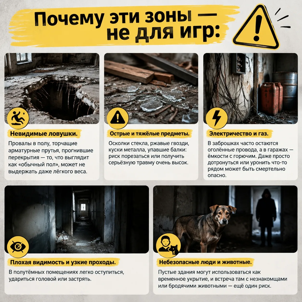 🏗 Стройки, заброшки, гаражи: почему это запретные зоны и как договориться с ребёнком