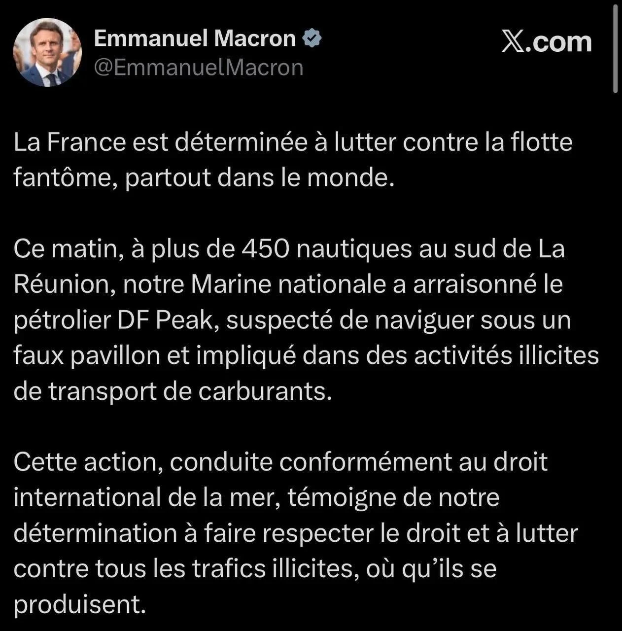 ❗️🇫🇷 Франция продолжает охоту на российские суда: абордаж танкера DF Peak в Индийском...