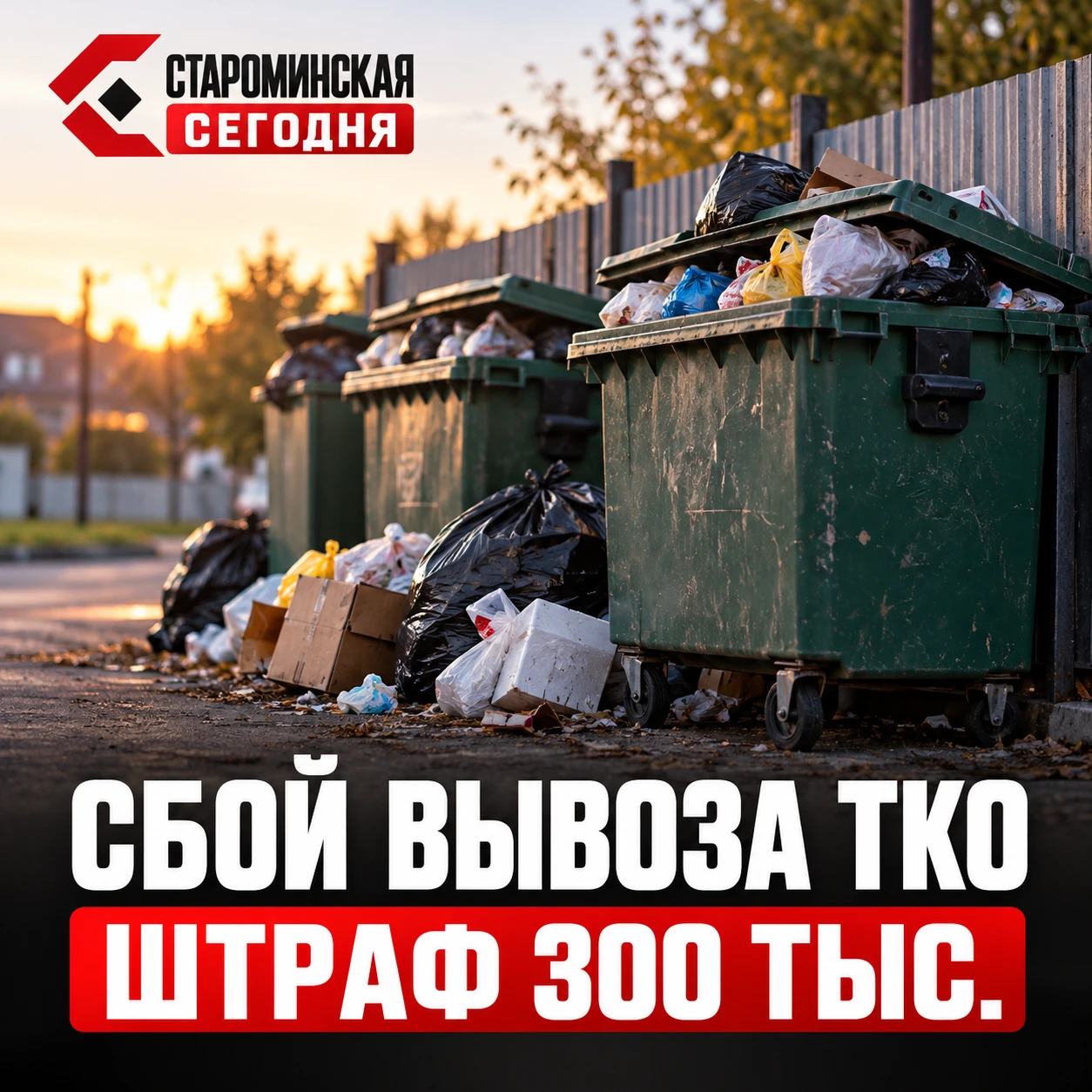 ❗ Регоператора оштрафовали на 300 тысяч рублей за проблемы с вывозом мусора в Староминс...