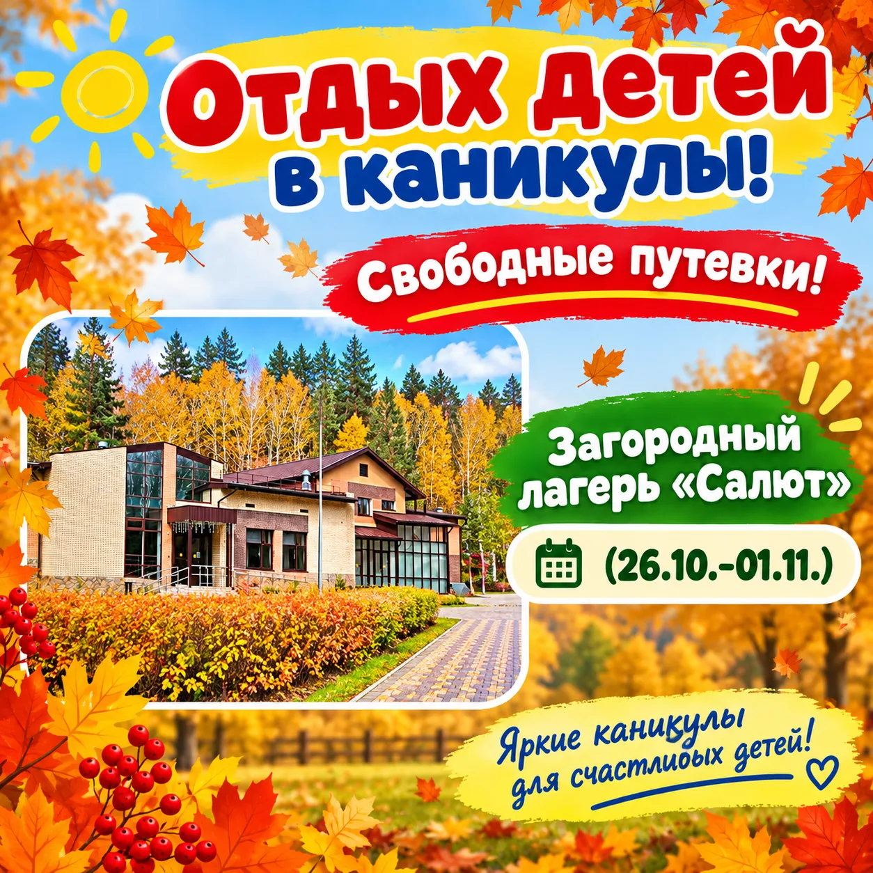 ОТДЫХ ДЕТЕЙ В ОСЕННИЕ КАНИКУЛЫ