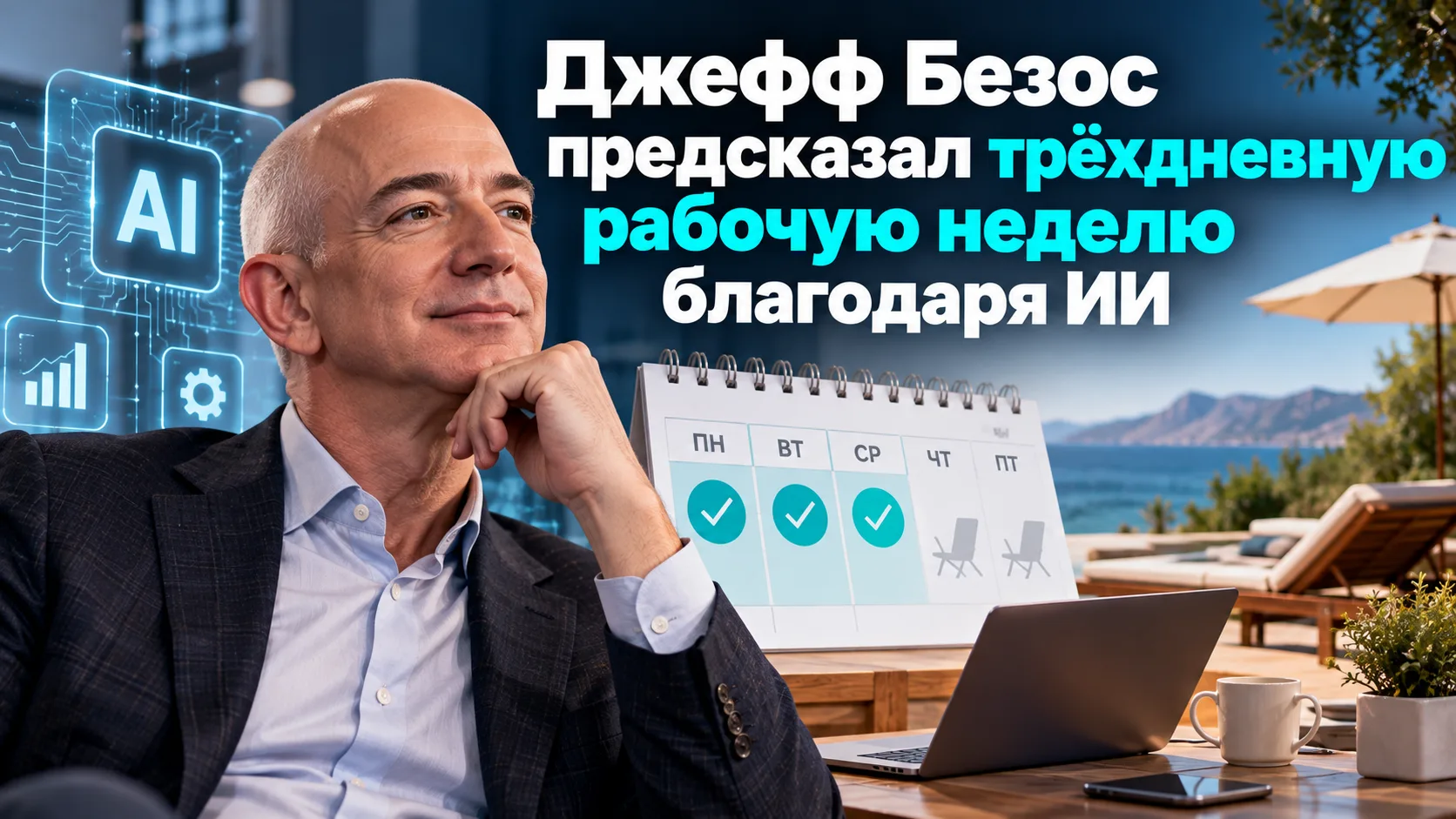Основатель компании Amazon в интервью Fox News заявил, что ИИ настолько повысит произво...