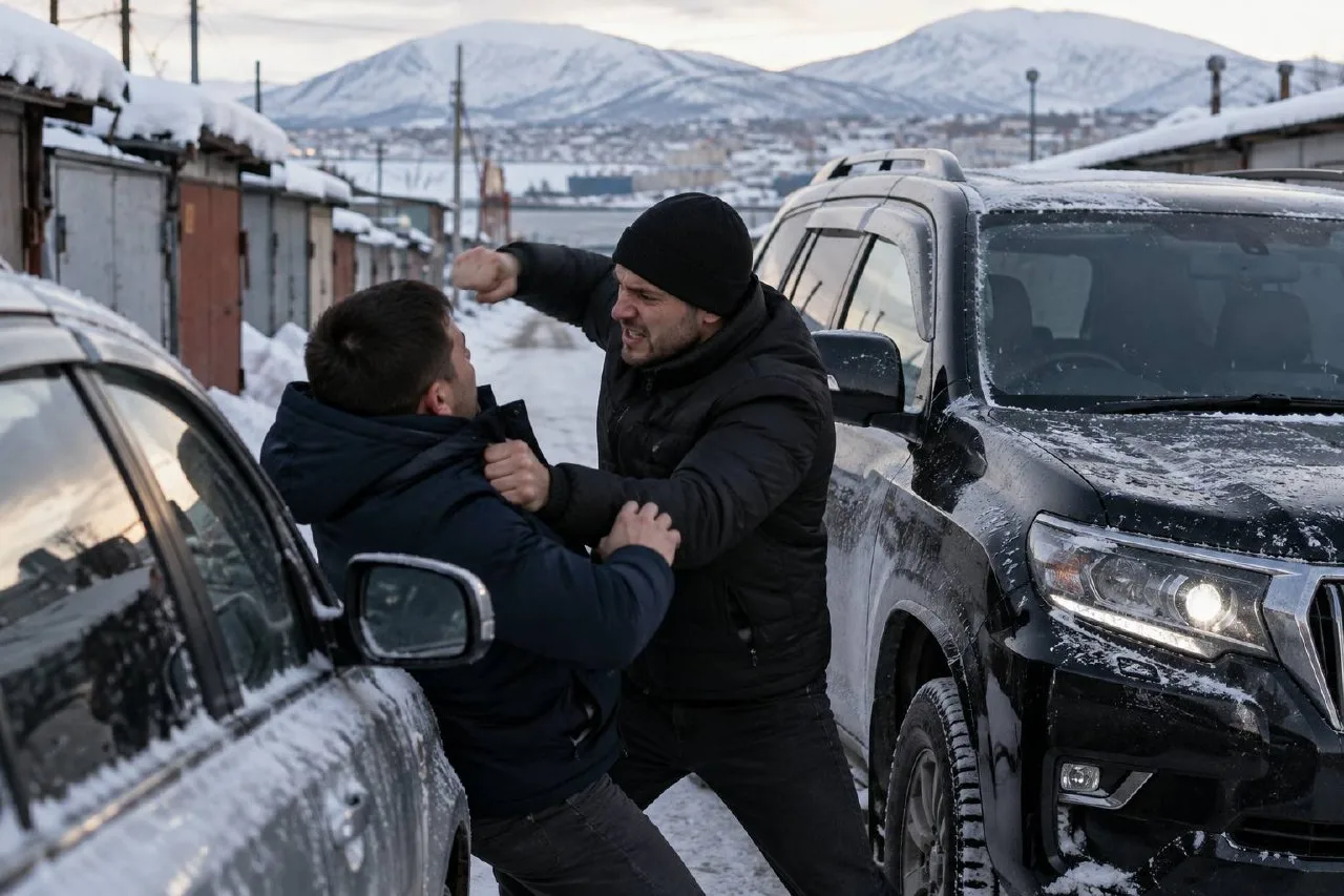 В Магадане дорожный конфликт на территории гаражного кооператива закончился дракой и су...