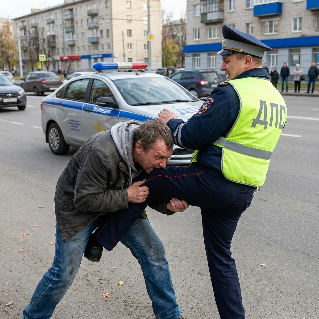 🚔 В Добрянке 62-летний водитель укусил инспектора ДПС в левое бедро, когда тот оформля...