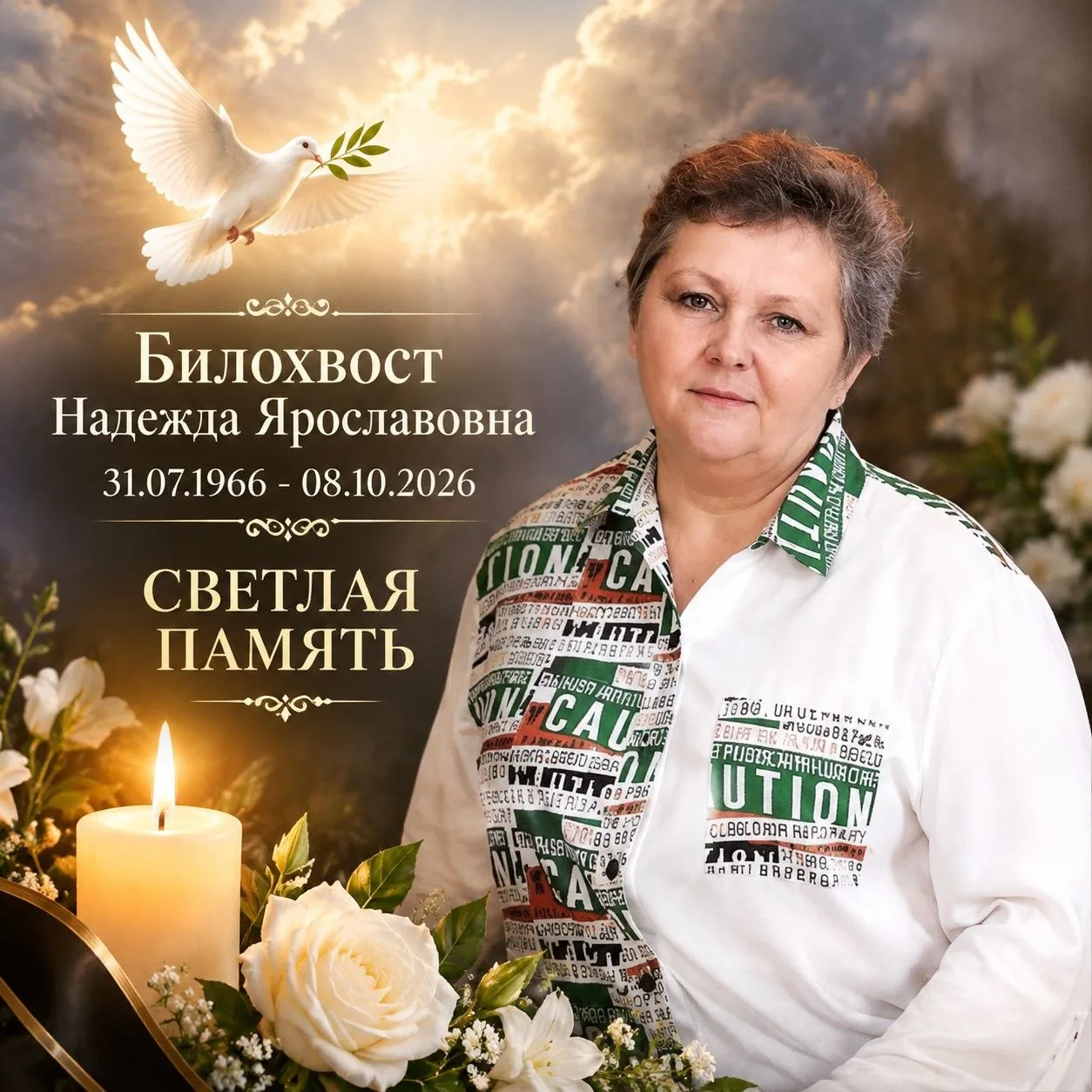 😢 Сегодня мы скорбим вместе с семьёй Надежды Ярославовны Билохвост.