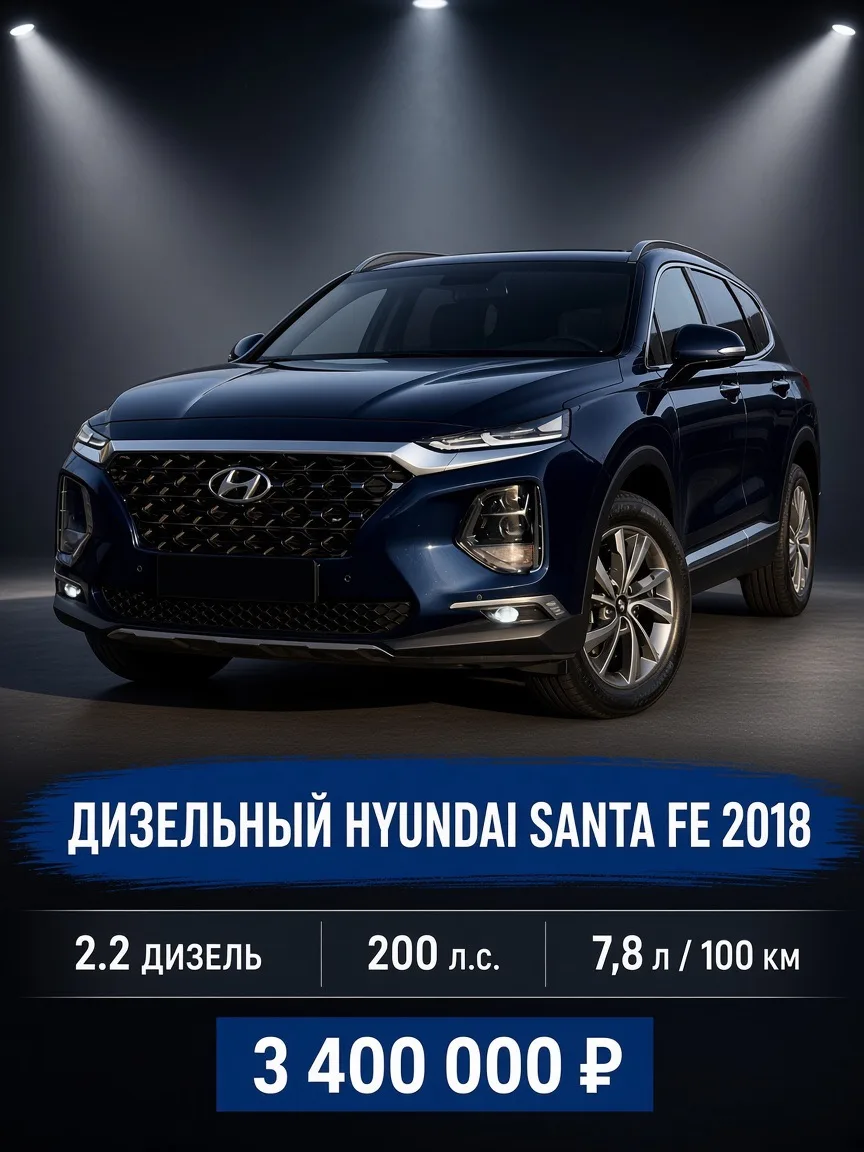 Продается из наличия Hyundai Santa Fe 2018 (дизель)