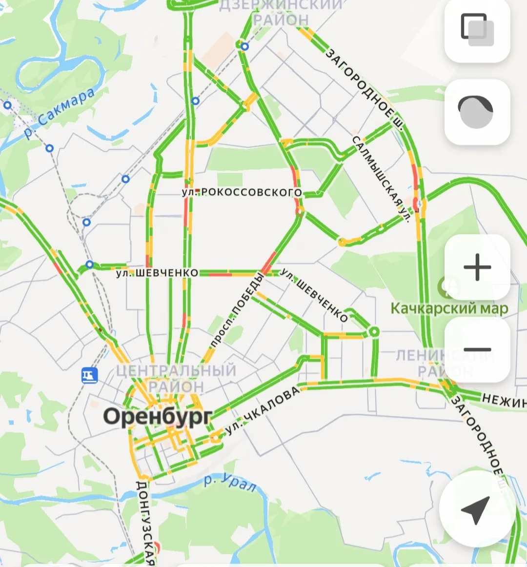 🚗Оренбург в час пик: обычные 6 баллов без экстремальных пробок
