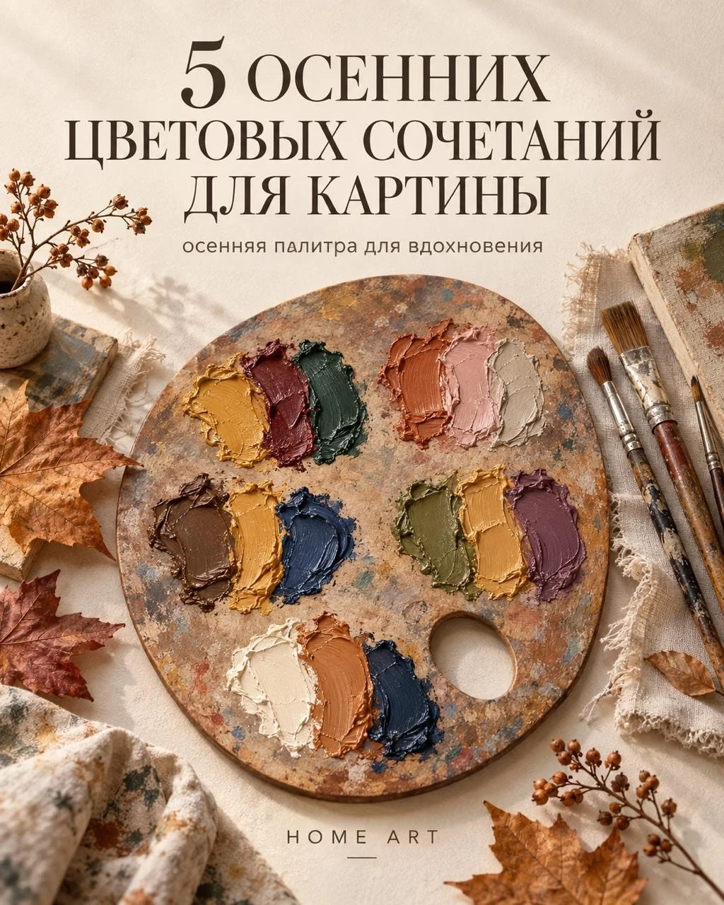 5 ОСЕННИХ ЦВЕТОВЫХ СОЧЕТАНИЙ ДЛЯ КАРТИНЫ 🍂