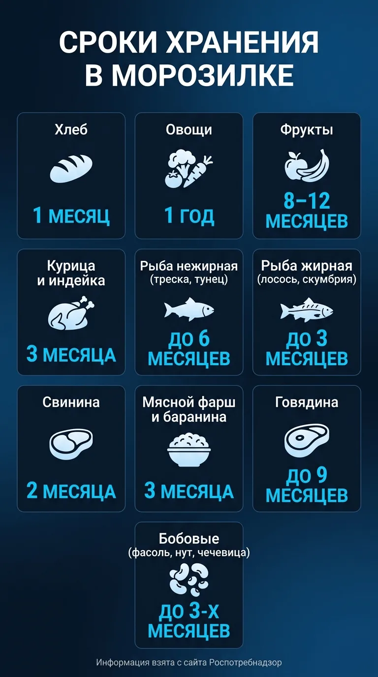 ❄️Сколько можно хранить продукты в морозилке? ❄️