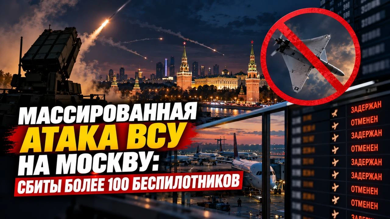 ❗️Массированная атака ВСУ на Москву: сбиты более 100 беспилотников