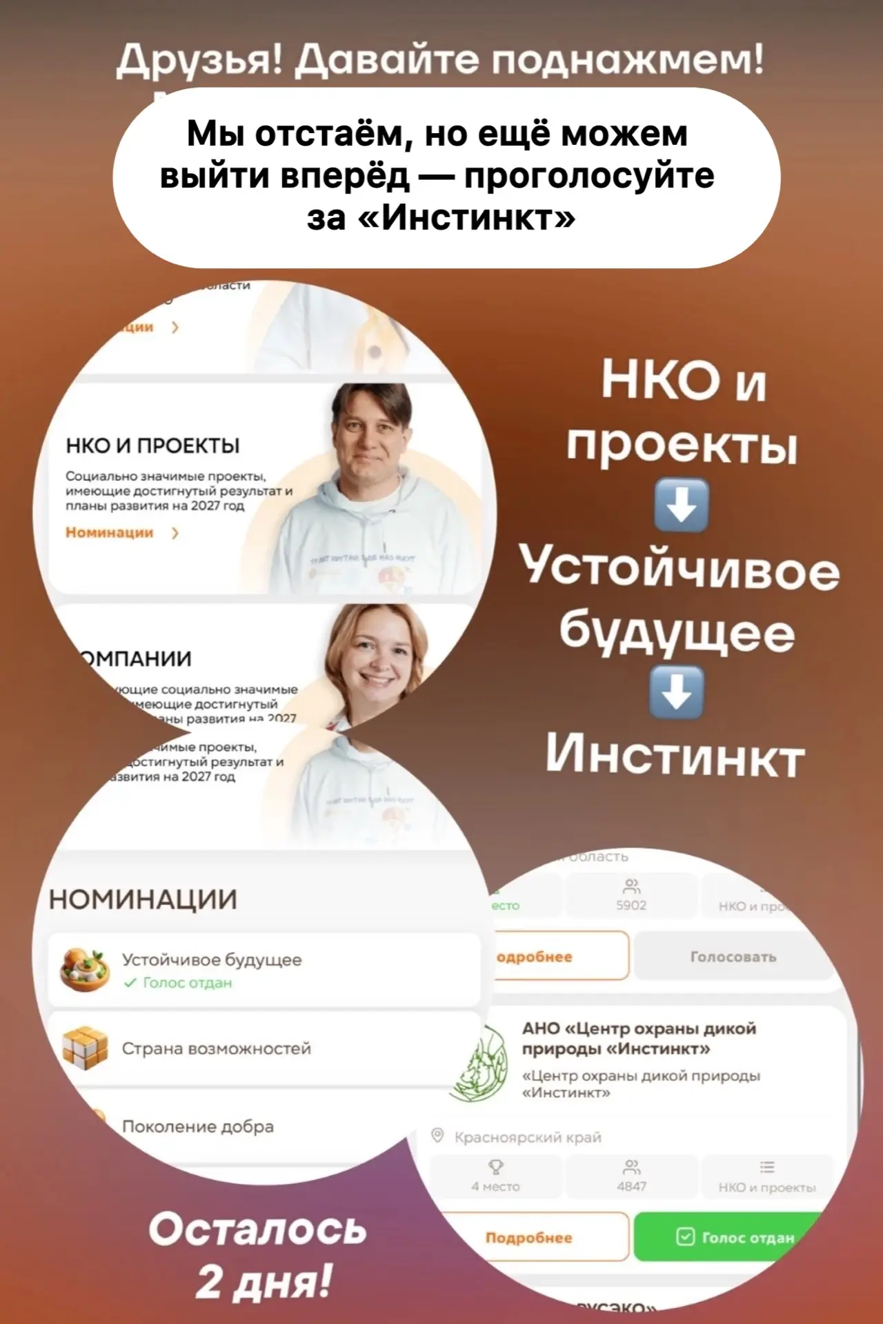 Мы пока отстаём в голосовании. Но ещё можем выйти вперёд — с вашей помощью.