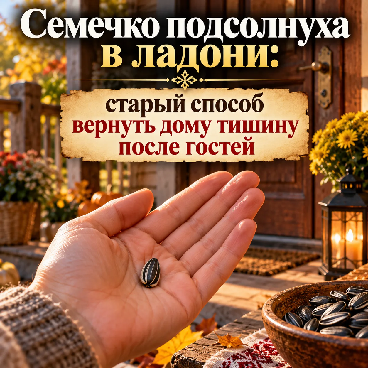 🌻 ОДНО СЕМЕЧКО ПОДСОЛНУХА, ЧТОБЫ ВЕРНУТЬ ПОКОЙ В ДОМ ПОСЛЕ ГОСТЕЙ