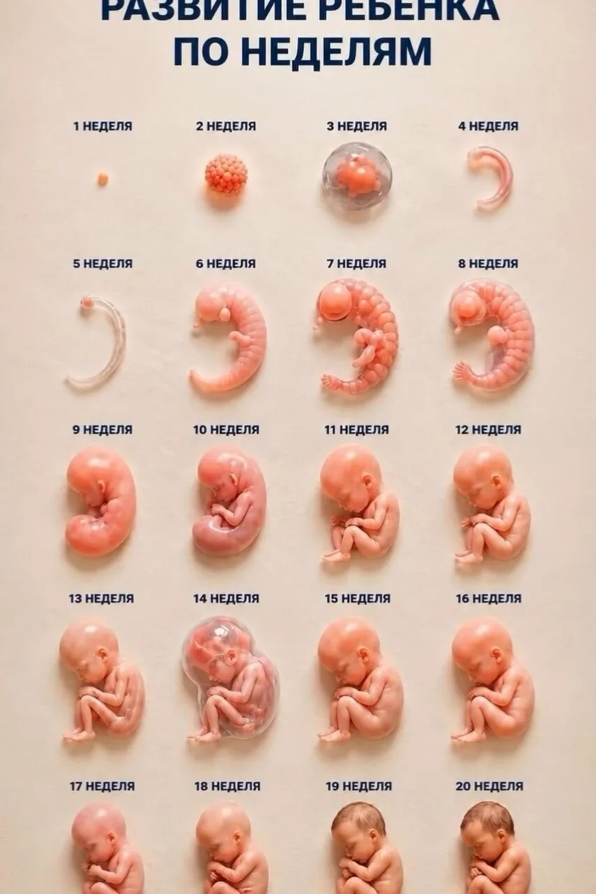 🤰 Развитие малыша по неделям — сохраните эту шпаргалку.