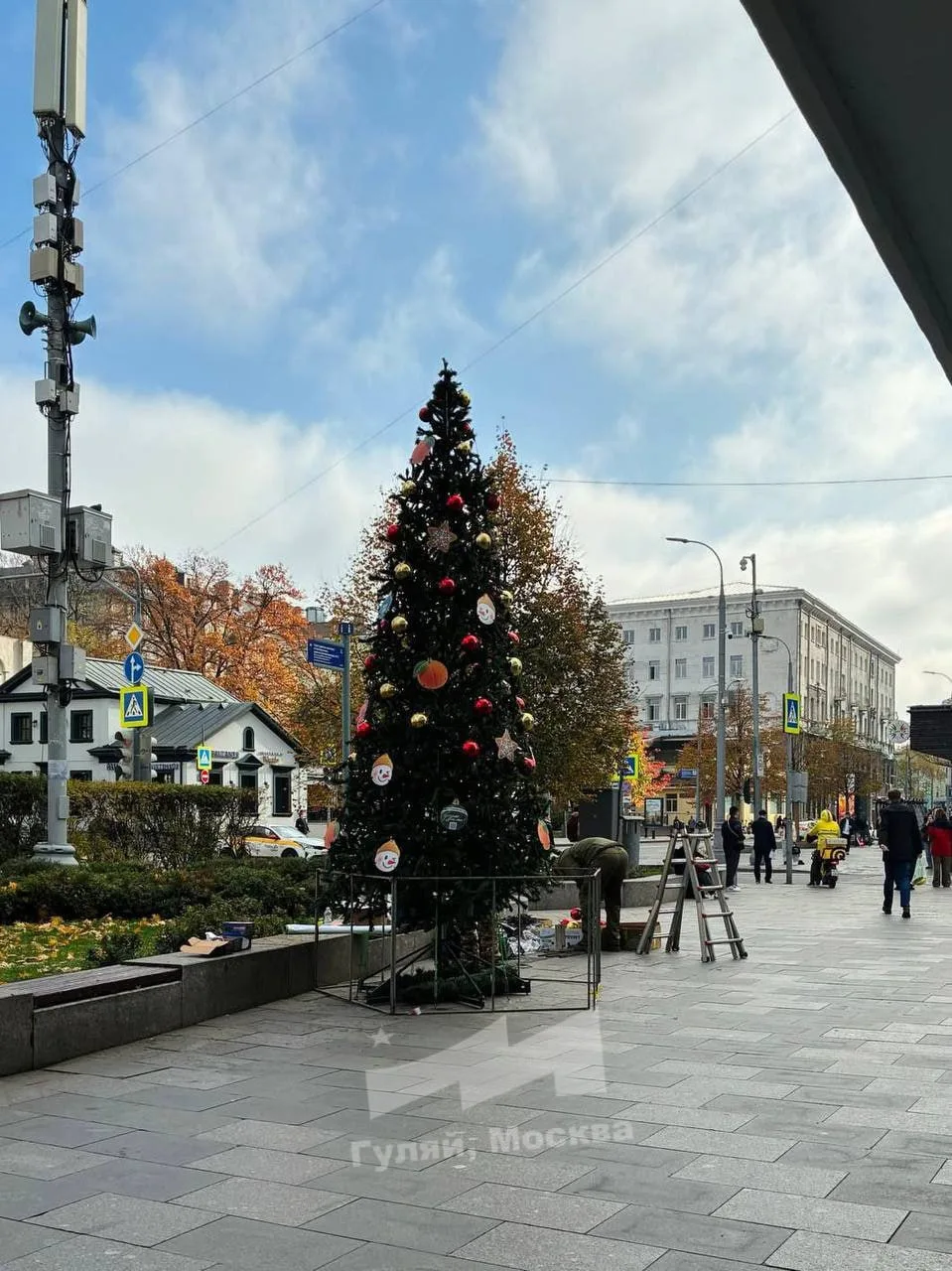🎅 Новогодние ёлочки уже начали устанавливать по всей Москве.