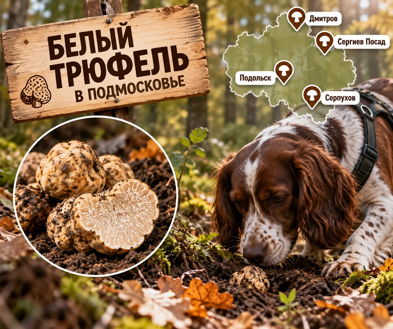 🐷🍄 Под Серпуховом началась охота за трюфелями — раньше их искали даже свиньи