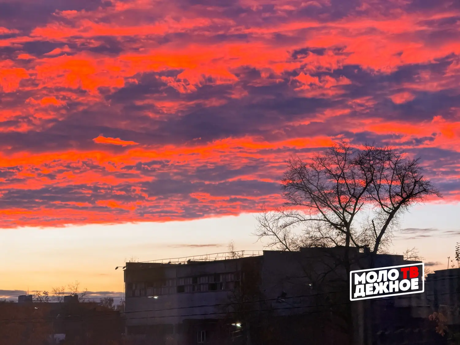 🌇Вот таким прекрасным малиновым закатом сегодня в Клину завершили день.
