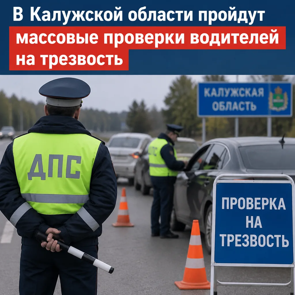 ⚡️В Калужской области пройдут массовые проверки водителей на трезвость