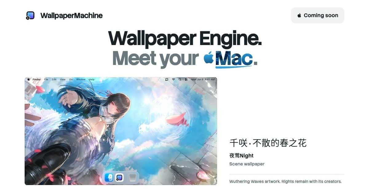 WallpaperMachine — нативное приложение для macOS с живыми обоями для сцен, видео и веб-...