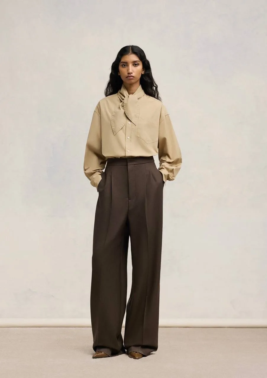 Loro Piana хлопок с шерстью костюмный в цвете холодный горький шоколад