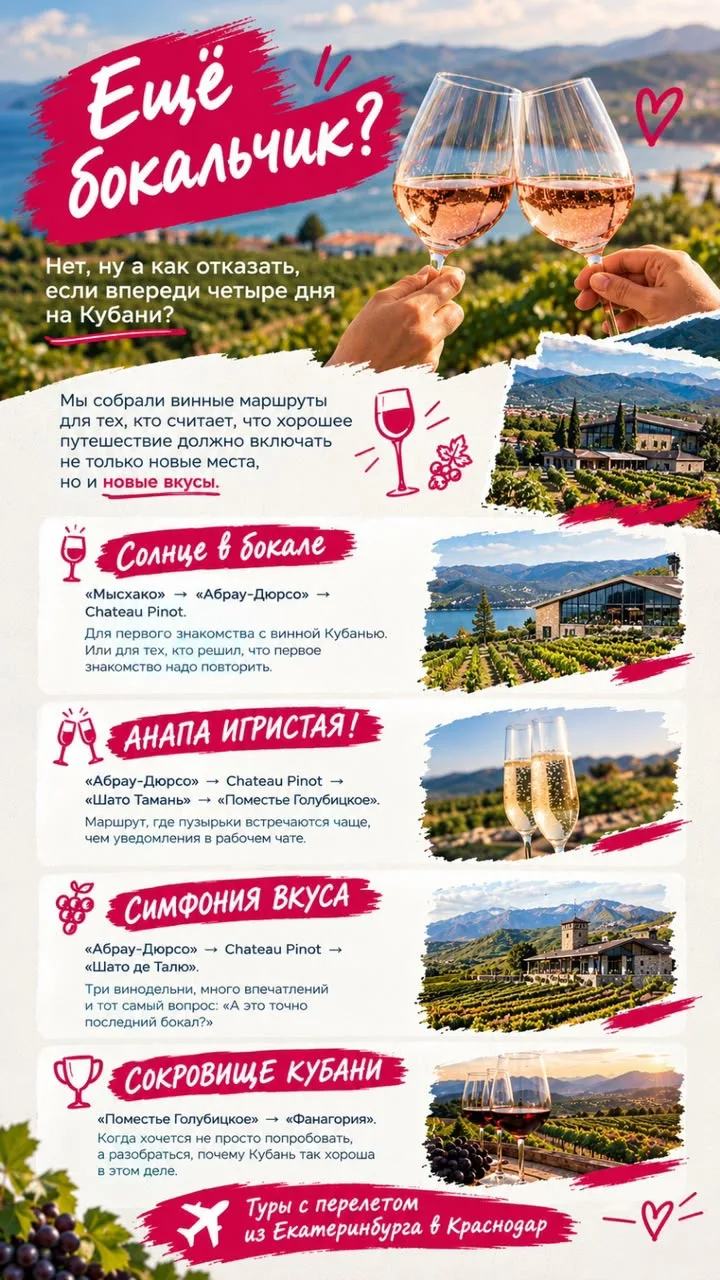 Мы собрали винные 🍷 маршруты* для тех, кто считает, что хорошее путешествие должно вкл...