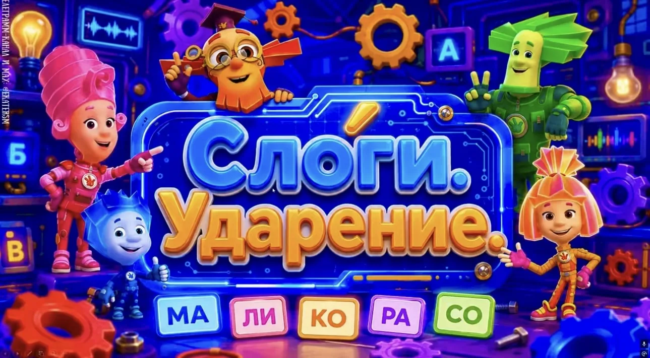 Презентация с Фиксиками по теме «Слоги. Ударение».