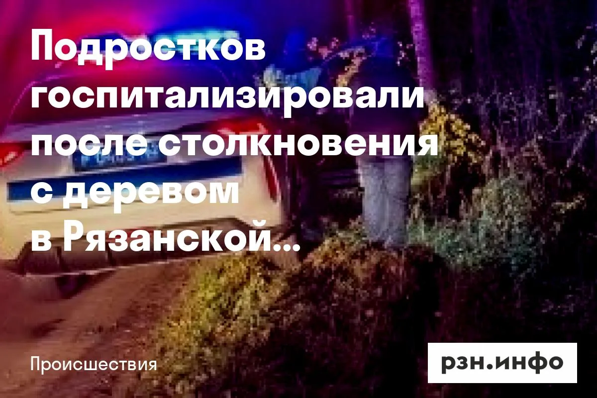 Подростков госпитализировали после столкновения с деревом в Рязанской области