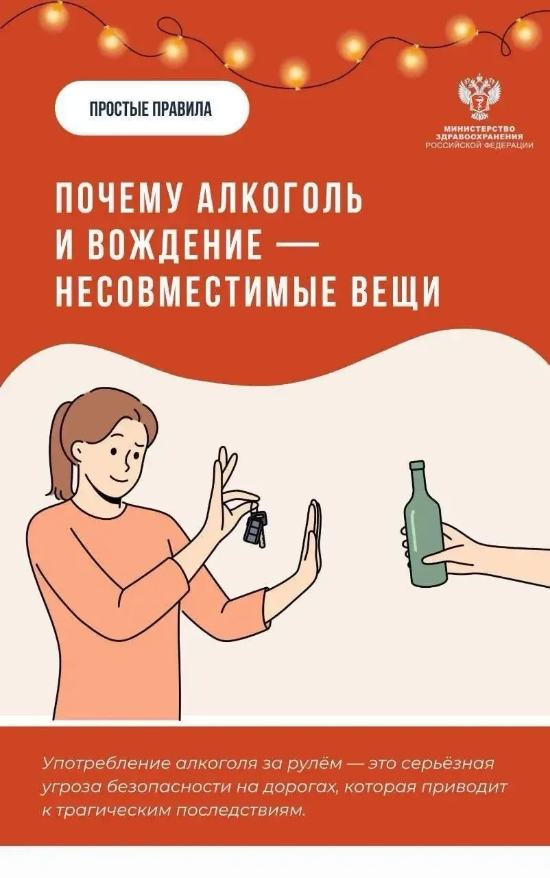 Врачи напоминают: даже малая доза алкоголя лишает водителя способности быстро реагирова...