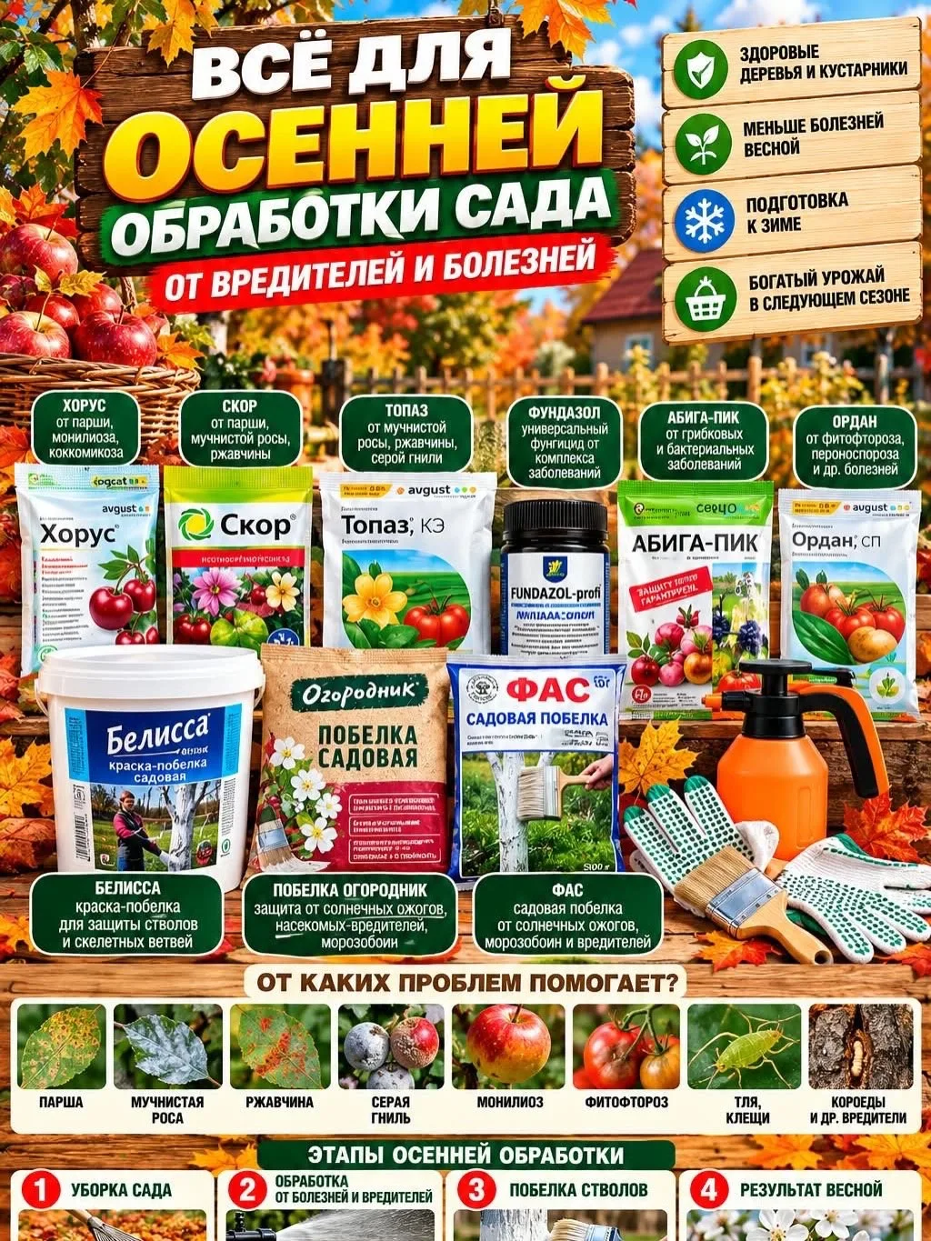 🍂 ОСЕННЯЯ ОБРАБОТКА САДА — НЕ ОТКЛАДЫВАЙТЕ!